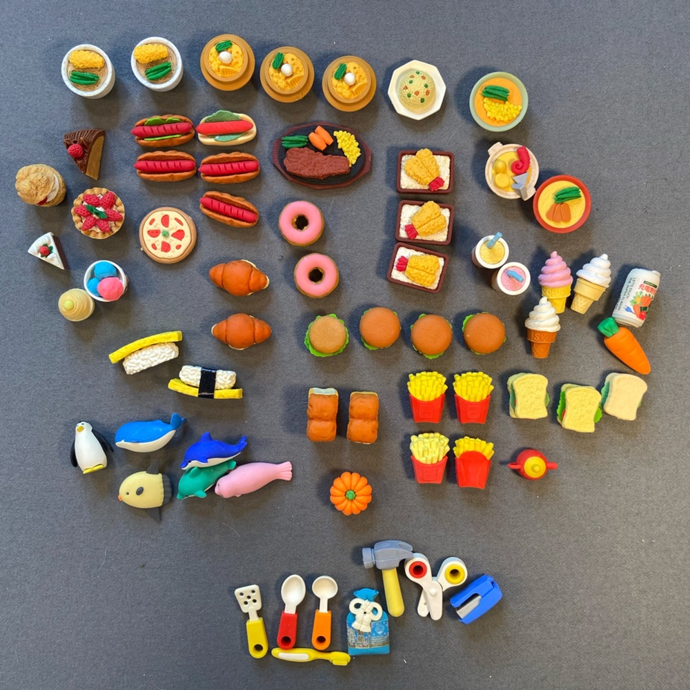 Japanese miniature erasers, pull apart,‎ food, animals, office supplies - Picture 6 of 9
